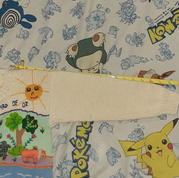 70s Wizard Of Oz Button Up Sweater Jacket Vintage Girls Handmade - Picture 8 of 9